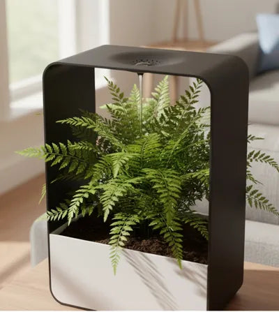 Macetero Moderno Auto-Riego con Cascada de Agua